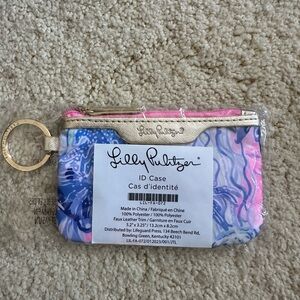 Lilly Pulitzer Vibrant Pink and Blue Keychain Wallet